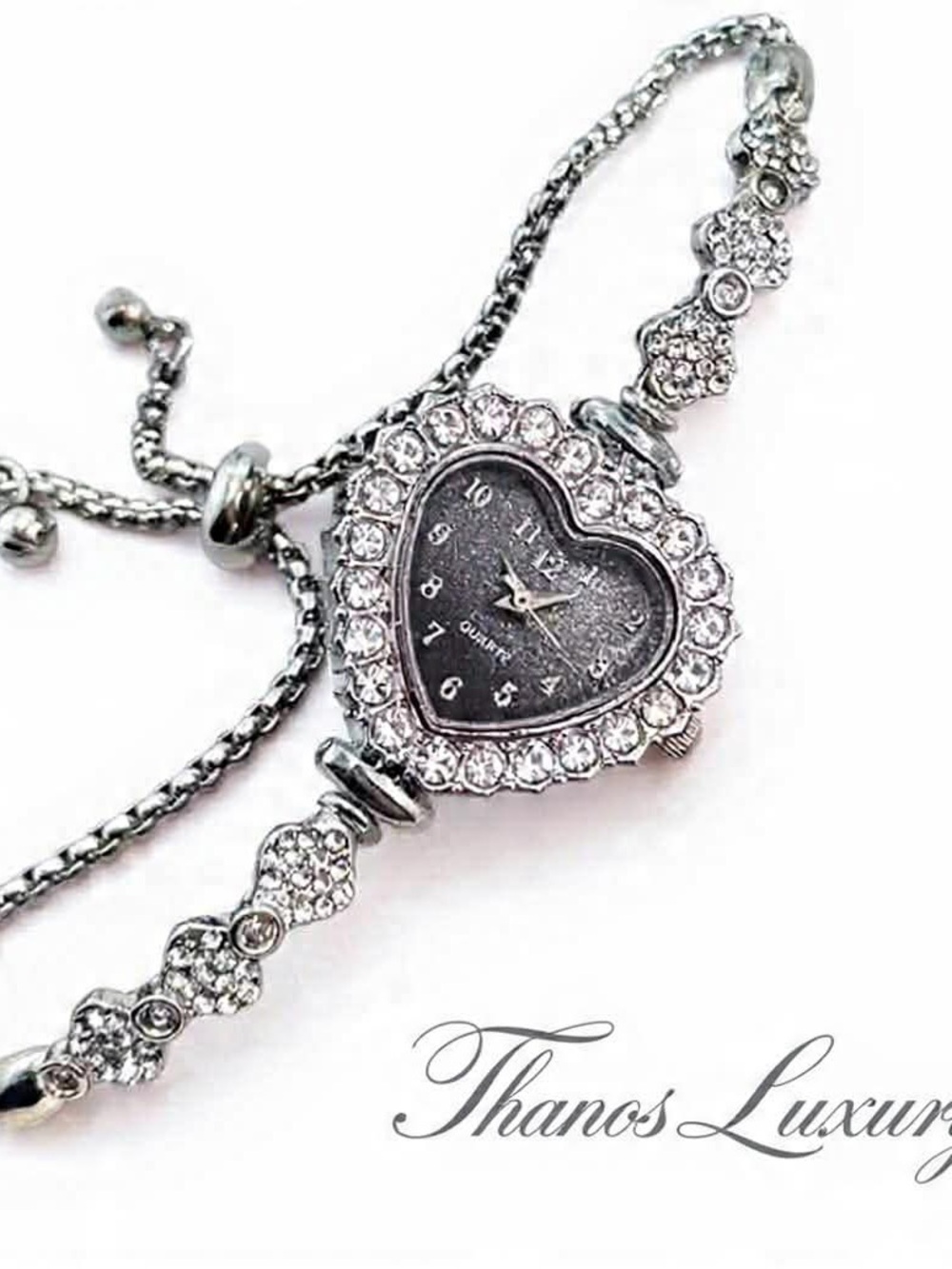 Black face  Heart Watch Set (DESIGNER MYSTERY FREEBIES )